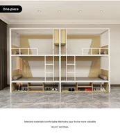 Lit superposé en acier tout-en-un pour dortoir, design moderne et simple, lit double avec escalier