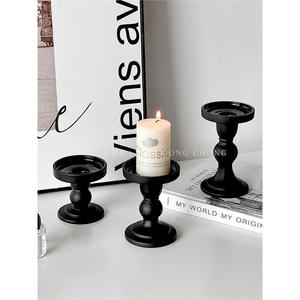 Porte-bougie vintage noir Xiao Gong en verre mat cylindrique, décoration d'intérieur, cadeau publicitaire - Product Image 3