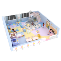 Ensemble de jeux en plastique de haute qualité pour enfants, vente en gros, aire de jeux intérieure pour tout-petits avec piscine à balles et toboggan, robuste