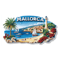 Aimants de réfrigérateur de haute qualité en résine personnalisée, design moderne, effet de relief 3D moyen, souvenirs de voyage à Mallorca, artisanat