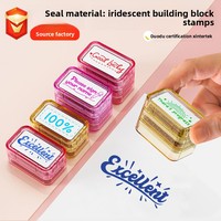 Tampons empilables colorés en gros avec boîtier en plastique transparent pour récompenses pédagogiques – Tampon photosensible