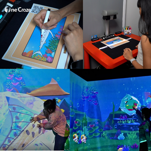 Mur de peinture interactif pour enfants avec projection tactile et jeux sur le thème de divers animaux de dessins animés et d'anime - Product Image 2