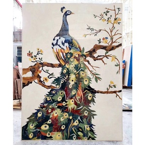 Con công bằng tia nước đá cẩm thạch huy chương Inlay mô hình gạch tường đá cẩm thạch thiết kế bằng tia nước đá cẩm thạch huy chương đá nghệ thuật cho tường trang trí - Product Image 6