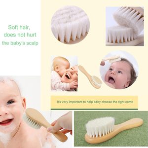 <span class=keywords><strong>Set</strong></span> de Cepillo para Cabello de Bebé y Cepillo para Crosta Láctea para Recién Nacidos y Niños Pequeños, <span class=keywords><strong>Set</strong></span> de Cepillo de Madera con Cerdas Suaves de Pelo de Cabra, Kit de Cuidado Capilar - Product Image 4