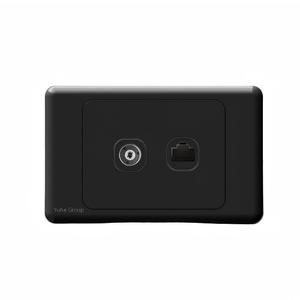 Norme australienne pour prises murales horizontales industrielles pour TV/satellite/ordinateur/téléphonie 10/15A, ignifuges, en polycarbonate - Product Image 1