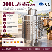 Fermenteur à vin rouge SS304 avec chemise de refroidissement pour la vinification artisanale, la fermentation des raisins et la production de vin à température contrôlée
