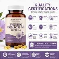 Gélules d'huile d'onagre pour le soutien hormonal quotidien des femmes, gélules naturelles pures et pressées