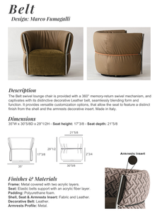 Sillón Giratorio de Lujo 360° con Detalle de Piel de Oveja, Diseño Italiano, Patas de Titanio, Garantía de 5 Años - Product Image 4