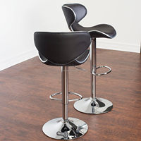 Tabouret de bar moderne pour hôtel, restaurant et commerce, avec revêtement en cuir PU, pivotant, réglable en hauteur, structure en métal