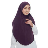 Hijab turban malaisien instantané de couleur unie pour dames musulmanes casquettes intérieures élastiques à double couche sous les chapeaux de fond de bonnet d'écharpe