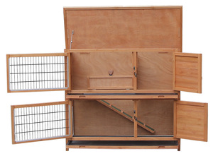 Jaula de Madera para Conejos con Diseño Floral, Gallinero Ecológico Resistente a la Lluvia, Caseta de Lujo para Mascotas de Exterior, <span class=keywords><strong>Casa</strong></span> de Madera Sólida para Conejos y <span class=keywords><strong>Animales</strong></span> Pequeños - Product Image 2