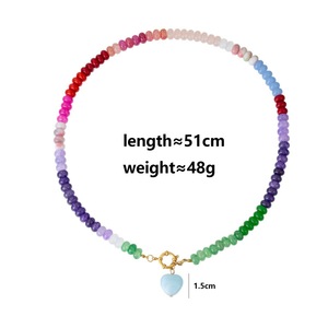 Collar Boho Hecho a Mano Songyi con Colgante <span class=keywords><strong>de</strong></span> Corazón <span class=keywords><strong>de</strong></span> Cristal Vibrante, Joyería Estética Y2K para <span class=keywords><strong>Mujeres</strong></span> Influencers - Product Image 5