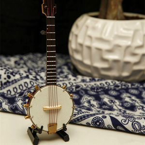 Modelo de banjo en miniatura con soporte, adorno de madera para decoración del hogar, accesorio para casa de muñecas y regalo para exhibición en escritorio - Product Image 2