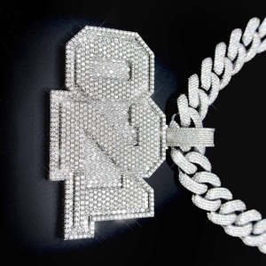 Collar con Colgante de Diamantes Brillantes de Lujo Chapado en Plata de Alta Demanda, Unisex, para Regalo del Día de San Valentín, Precios al por Mayor - Product Image 1