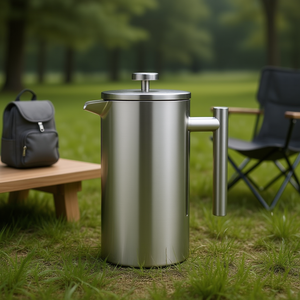 Cafetera Francesa de Acero Inoxidable de 1.5L con Doble Pared Aislada para Hogar, Camping y Viajes, Diseño Minimalista - Product Image 2