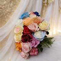 Rose artificielle en soie de style hollandais pour décoration murale de mariage et de la Saint-Valentin avec motif en relief