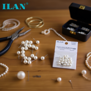 Ganci per orecchini Ilan con perle avorio 8x19mm, 20 pezzi per la creazione di gioielli - Product Image 3