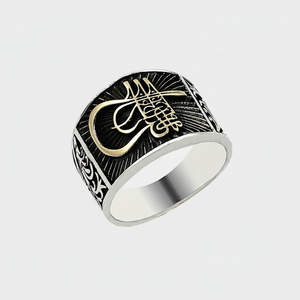 925K Sterling Silver Ottoman Tugra <b>Men</b> <b>Ring</b> - Product Image 2