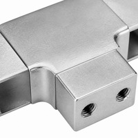 Connecteur en T carré en acier inoxydable à trois voies T164040 pour balustrade, main courante, raccord de tuyau pour escalier, balcon, garde-corps en verre
