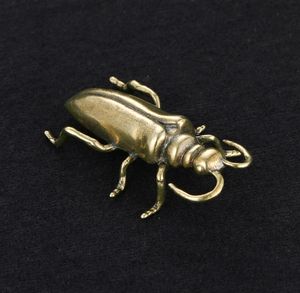 Ornements de <span class=keywords><strong>scarabée</strong></span> en laiton massif, <span class=keywords><strong>bronze</strong></span> antique, jouet insecte, collection de bureau - Product Image 6