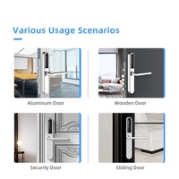 Cerradura de cilindro de embutir inteligente con Control remoto, Wifi BLE, para puerta de aluminio