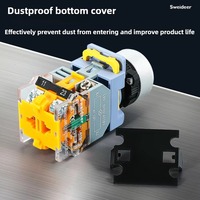 Interrupteur à bouton étanche 22MM 12V 24V 220V avec combinaison de commutateur de chapeau en aluminium en métal léger