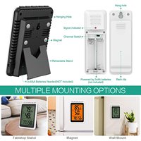 Termómetro Higrómetro Digital LCD Grande con Retroiluminación para Interiores/Exteriores, Sensor de Temperatura y Humedad, Registro de Máxima y Mínima