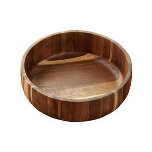 Ensemble de bols en bois d'acacia, bois massif naturel, plat à salade, à fruits, à glace, ustensile de cuisine - Product Image 5