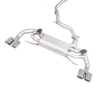 Système d'échappement arrière GFC pour BMW 330e G20 2.0T hybride 2022 avec double système Valvetronic, embouts quadruples, échappement Cat-Back en acier inoxydable 304 de 1,5 mm