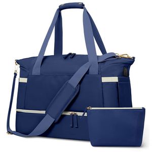 กระเป๋าเดินทางแบบคู่ 2 ใบ พร้อมช่องใส่รองเท้า สำหรับออกกำลังกาย โยคะ และท่องเที่ยว  รับทำโลโก้ฟรี - Product Image 6