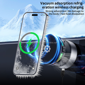 X19ยึดโทรศัพท์มือถือในรถยนต์คันแรกแบบหมุนได้360องศาพร้อมระบบระบายความร้อนในการชาร์จแบบไร้สายและไฟ LED - Product Image 5