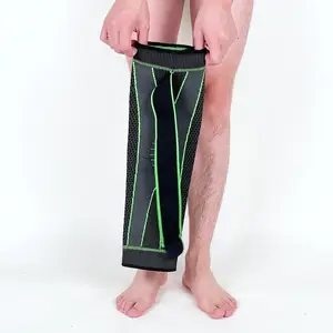Joelho malha manga cinta perna completa com cinta de compressão para mulheres homens manga perna longa para correr basquete futebol