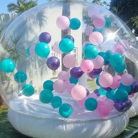 Maison Gonflable Géante Claire Amusante pour Fêtes d'Enfants, Tente Bulle Igloo de Cristal Transparente avec Ballons Gonflables