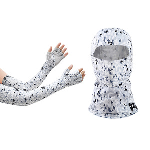 Cycling Arm Sleeves With Balaclava Pink Camouflage Unisex Anti Uv Protection Outdoor Gear - Product Image 3