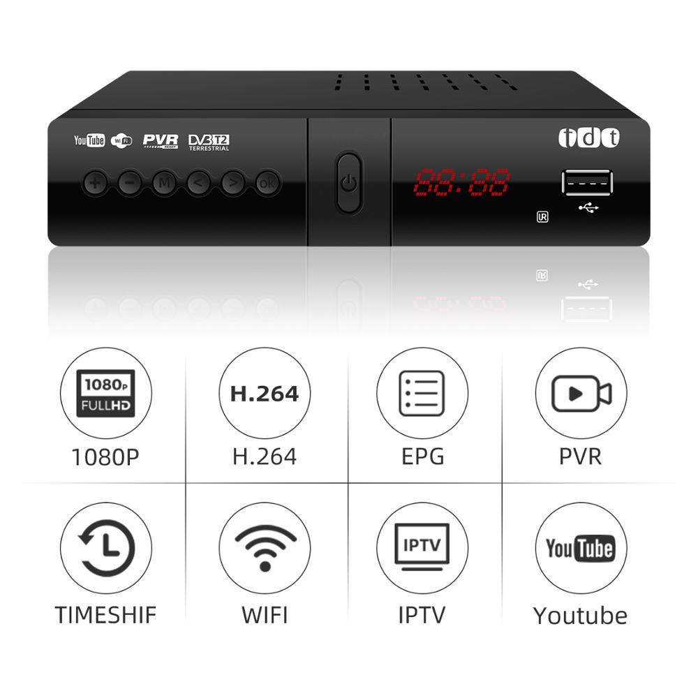 DVB-T2 Decodificador Receptor para Tdt con Youtube Wifi para Colombia
