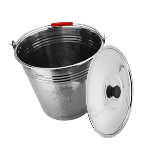 Secchio d'acqua con manico d'acqua secchio con coperchio di alta qualità 410 201 in acciaio Inox metallo in cartone secchi ovali Inox secchiello ghiaccio