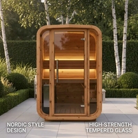 Sauna finlandais électrique moderne KLAFIN pour 3 personnes avec toit en asphalte et bois de pruche pour usage en villa