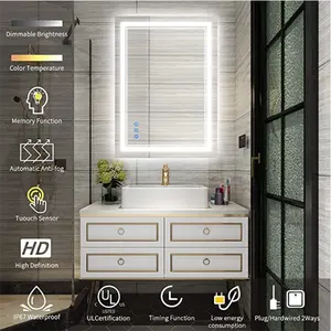 Индивидуальное настенное стекло, волшебное зеркало для ванной, сенсорный экран, диммер, светильники для ванной, умное светодиодное зеркало для ванной