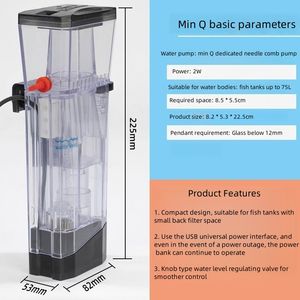 MiniQ <span class=keywords><strong>Nano</strong></span> Protein Skimmer Ecumeur d'<span class=keywords><strong>aquarium</strong></span> <span class=keywords><strong>marin</strong></span> suspendu de luxe pour réservoir de corail d'eau salée Bubble-Magus Stocked Mini Skimmer Box - Product Image 6