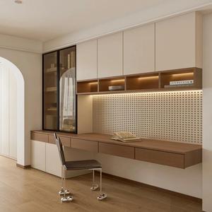 <span class=keywords><strong>Bureau</strong></span> d'<span class=keywords><strong>ordinateur</strong></span> combiné <span class=keywords><strong>de</strong></span> luxe léger avec étagère, aménagement personnalisable, mobilier pour <span class=keywords><strong>bureau</strong></span> familial et chambre d'étude des jeunes - Product Image 3
