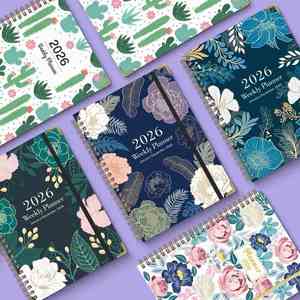 English Notebook 2026 A5 Spiral Diary <b>Planner</b> <b>Journal</b> Organizer Paper Cover Writing Exercise Schedule Book - Product Image 2