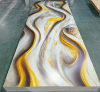Panneau mural en PVC moderne à haute brillance de 3 mm, flexible, imperméable, avec motif de marbre UV, géométrique, ignifuge, feuille de marbre en PVC, panneau mural