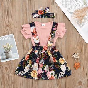 Conjuntos de Ropa Casual de Verano para Niños, 2 Piezas, Estampado Floral, Conjuntos de Ropa para Bebés Niñas, Conjuntos de Ropa para Niñas Pequeñas - Product Image 1