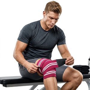 Genouillères unisexes robustes antidérapantes avec fermeture réglable, support personnalisé, emballage sur mesure pour la musculation en salle de sport - Naturel - Product Image 1