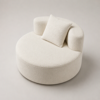 Fauteuil de relaxation rond de luxe nordique, rembourré en Sherpa, avec dossier incurvé confortable, fauteuil lounge circulaire