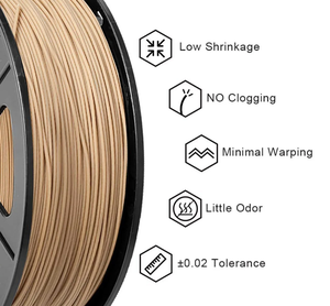 <span class=keywords><strong>Sunlu</strong></span> <span class=keywords><strong>Wood</strong></span> PLA Filament pour imprimante 3D Précision 1.75mm Résolution 0.02mm 15%-20% Poudre de bois infusée pour le moulage et l'impression 3D - Product Image 3