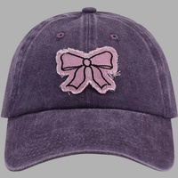 Gorra de Béisbol de Mezclilla con Parche Bordado de Lazo, Estilo Casual Deportivo, Personalizable con Logotipo, Vintage, Retro, de Algodón Lavado, Ajustable