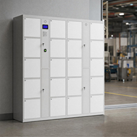 Gabinete de Almacenamiento Inteligente Electrónico RFID con Certificación CE, Acero Laminado en Frío, Capacidad de 220.46 Libras, Pago con Monedas y Billetes, API SDK Locker
