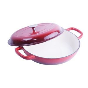 Casserole <span class=keywords><strong>en</strong></span> <span class=keywords><strong>fonte</strong></span> émaillée antiadhésive compatible avec les cuisinières à gaz, four, cocotte avec couvercle - Product Image 2