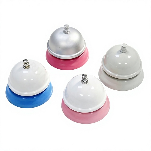 Custom Logo Restaurant Service Call Bell Baked Painted Multi Color Dinner Desk Kitchen Order Bell for Hotel Office